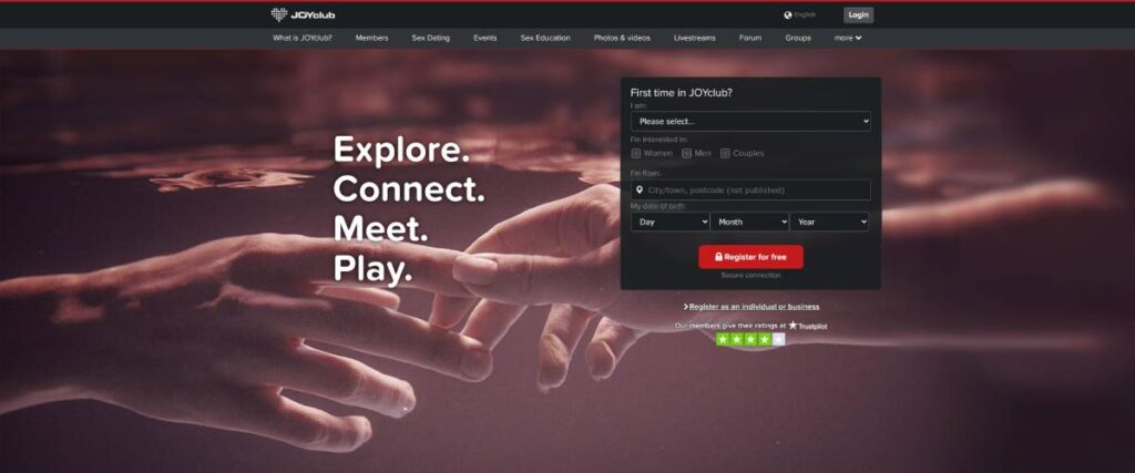 Joyclub homepage
