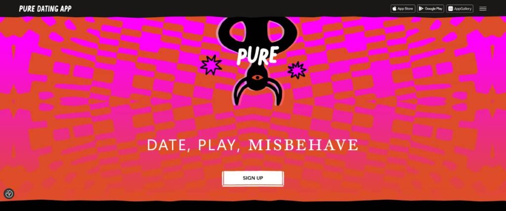 Pure.app homepage